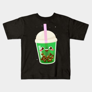 Green bubble tea Kids T-Shirt